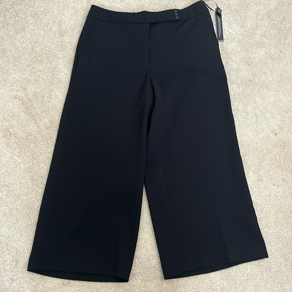 3/4 black flowy wide leg trousers
